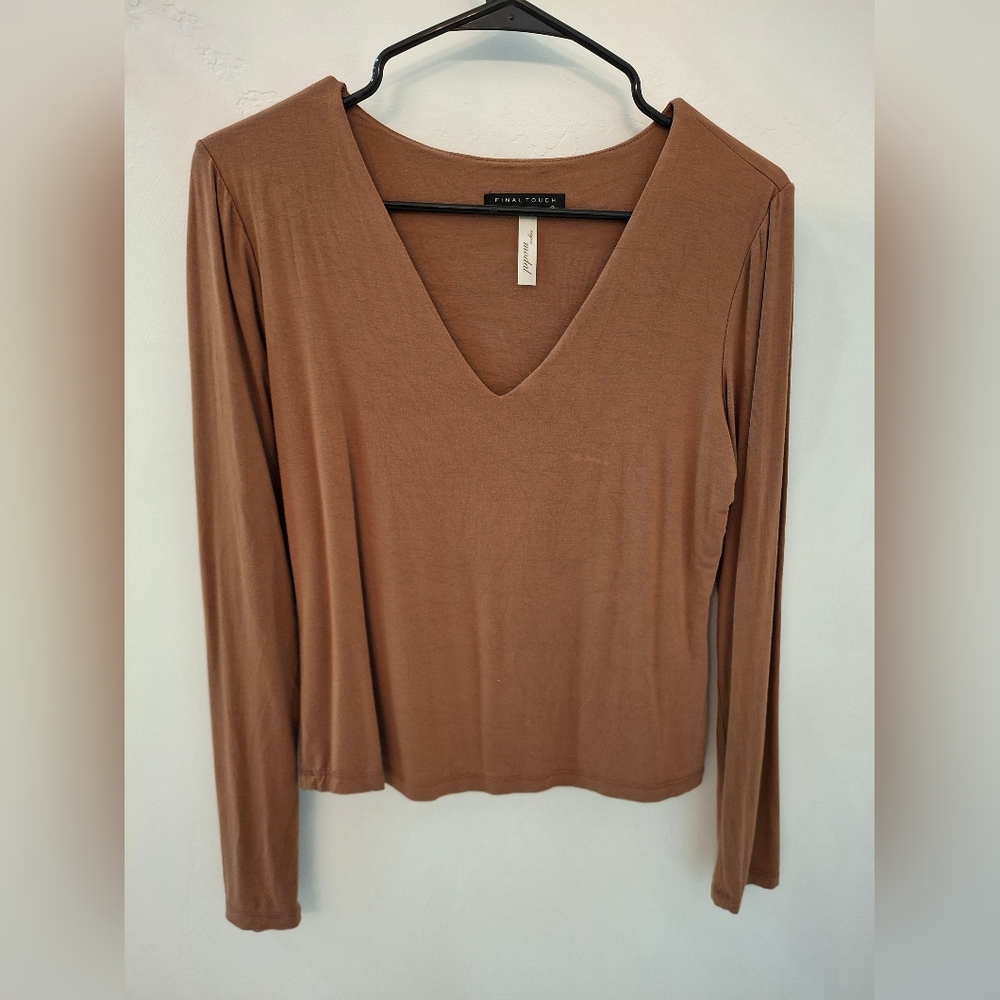 Brown Long Sleeve Top